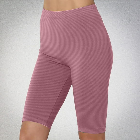 KIHOUT Womens Fashion Shorts Women’s Elastic Waist Summer Solid Casual With Outing Half Shorts Pants