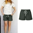 thumbnail image 1 of KIHOUT Womens Fashion Shorts Women's Fashionable Solid Color Three Way Pants With Drawstring Shorts Discount, 1 of 6