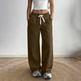 thumbnail image 1 of KIHOUT Womens High Waisted Wide Leg Pants Drawstring Elastic Waistband Casual Loose Fit Sweatpants with Pockets Solid Color, 1 of 8
