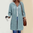 thumbnail image 1 of KIHOUT Womens Longline Hooded Cardigan Open Front Maxi Cardigan with Pockets Drawstring Loose Fit Long Sleeve Sweater Coat for Fall Winter, 1 of 7