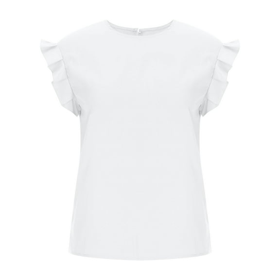 KIHOUT Womens Lounge Tops Fashion Ladies Summer Casual Round-Neck Short Sleeve Pullove Solid Blouse T-Shirt, Size S-2XL