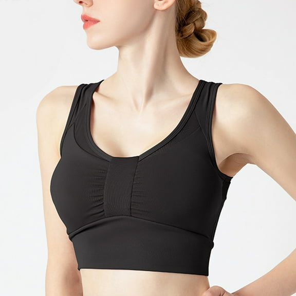 KIHOUT Womens Sport Bra Plus Size Women's Sports Bra Fall/Winter New Shock-proof Gathering Running Mesh Breathable Yoga Fitness Sports Underwear