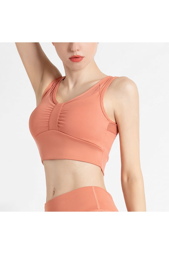 Womens Sport Bra Plus Size Women's Sports Bra Fall/Winter New Shock-proof Gathering Running Mesh Breathable Yoga Fitness Sports Underwear