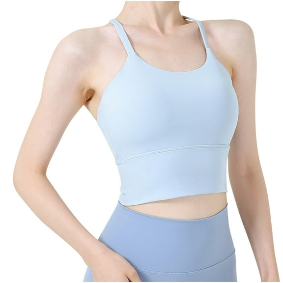 KIHOUT Womens Sport Bra Plus Size Women's Sports Bra Fitness Running Shockproof Yoga Tank Top Front Zipper No Steel Ring Comfort Sports Bra