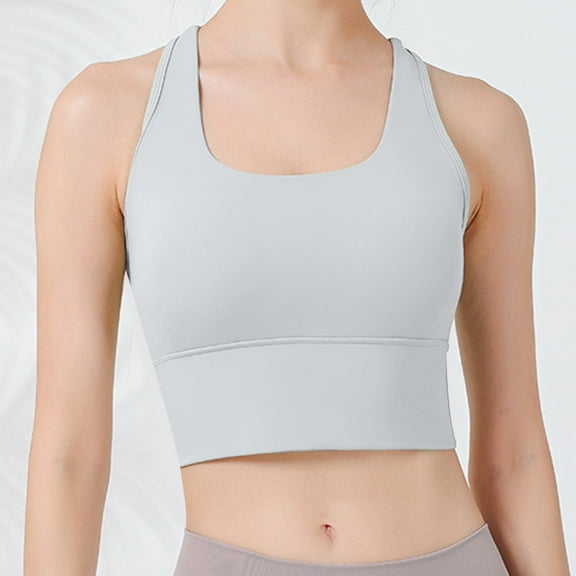 KIHOUT Womens Sport Bra Plus Size Women's Sports Bra Fitness Running Shockproof Yoga Tank Top Front Zipper No Steel Ring Comfort Sports Bra