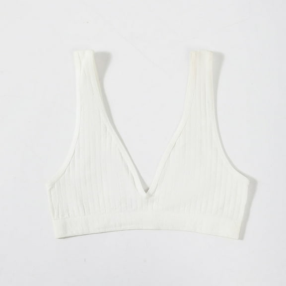 KIHOUT Womens Sport Bra Plus Size Womens Deep V Large Bra Bottom For Women Fashion Sports Yoga Wrapped Chest Scarless Back Sleeping Underwear