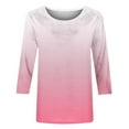 thumbnail image 1 of KIHOUT Womens Tops Long Sleeve Petite Loose T-shirt Casual 3/4 Sleeves Fashion Printed Blouse Round Neck Tops, 1 of 5