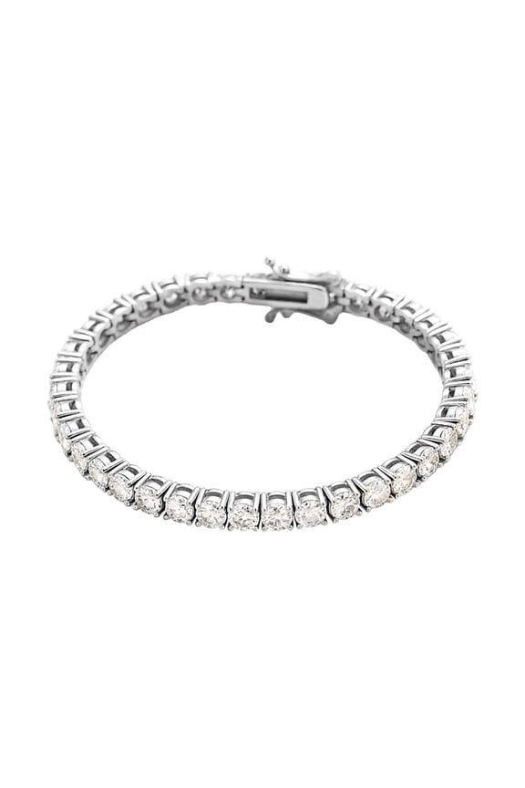 3MM Round Cut Moissanite Tennis Bracelet,925 Sterling Silver Rhodium Plated Gra Certified Hypoallergenic Gifts for Men Women