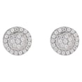 thumbnail image 1 of KIJ 0.26 Carat Round Double Halo Moissanite Stud Earrings,925 Sterling Silver 14K White Gold Plated VVS1 Gra Certified Hypoallergenic Gifts for Men Women, 1 of 10