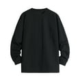 thumbnail image 1 of KIJBLAE 50% off Men's Solid Color Sweater Long-sleeved Knitted Casual Loose Pullover Lapel V-neck Sweatshirt Black L, 1 of 3