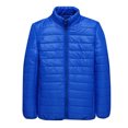 thumbnail image 1 of KIJBLAE Clothing Clearance Men's Warm Caot for Winter Lightweight Packable Puffer Jacket Water- Quilted Down Full Zip Up Stand Collar Jackets(Blue,XXXXXL ), 1 of 3