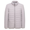 thumbnail image 1 of KIJBLAE Clothing Clearance Men's Warm Caot for Winter Lightweight Packable Puffer Jacket Water- Quilted Down Full Zip Up Stand Collar Jackets(Gray,M ), 1 of 3