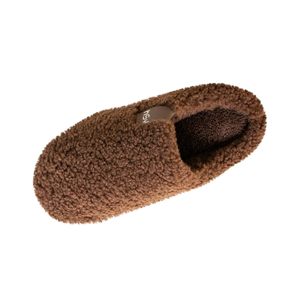 KIJBLAE Couples Fuzzy Plush House Slippers, Silent Non-Slip Thick Sole Warm Slippers for Men & Women, Cozy Winter Indoor Shoes for Family Matching Daily Wear Coffee 38