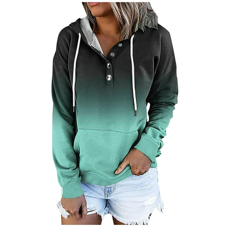 Gradient Sleeve Hooded Sweatshirt XL