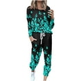 thumbnail image 1 of KIJBLAE Jogger Sets for Women 2 Piece Long Pants Crew Neck Long Sleeve Shirts Drawstring Sweatpants Pocket Soft Lounge Sets Green XXL, 1 of 5