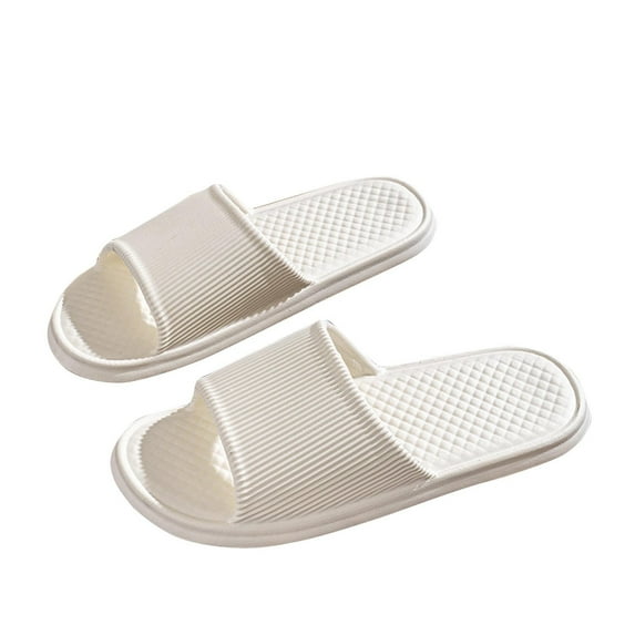 KIJBLAE Men's Summer Beach Sandals Bathroom Slippers Non-Slip Soft Flip Flops Home Indoor Slides Sandals Lightweight Shower Shoes White 37