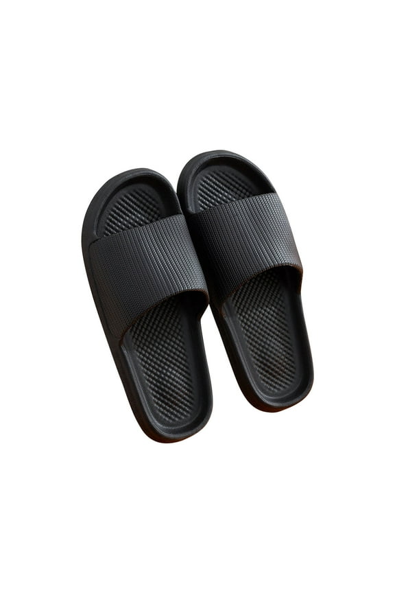 Men's Summer Lightweight Anti-Slip Soft Sole Quick-Drying Beach Sandals Bathroom Slippers House Slides Shower Shoes Black 44