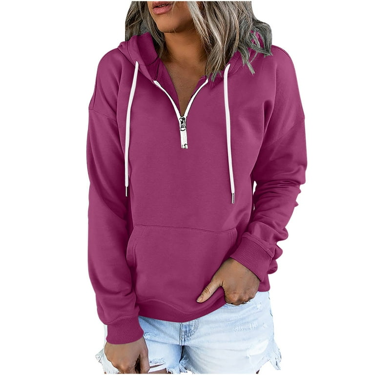 Half zip sweatshirt womens vintage top