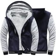 thumbnail image 1 of KIJBLAE Sales Men's Thick Winter Coat Workout Fleece Hoodie Jackets Full Zip Wool Warm Thick Warm Coats with Pockets Navy M, 1 of 7
