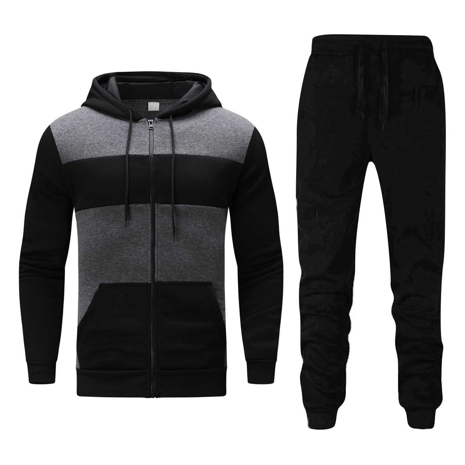 Sweat Set JIHUILAI Men's Track Suit 2-Piece Hoodie Sweatpants
