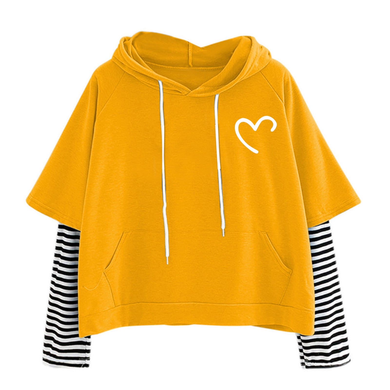 Cyber&monday Deals Dyegold Hoodies for Women Teen Girls Cute Funny Graphic Sweatshirts Casual Loose Long Sleeve Hooed Pullover Tops with Pocket