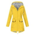 thumbnail image 1 of KIJBLAE Sales Women's Waterproof Rain Jacket With Hood Lightweight Outdoor Windbreaker Winter Snow Rain Coat Shell For Hiking Travel Yellow XXXL, 1 of 5