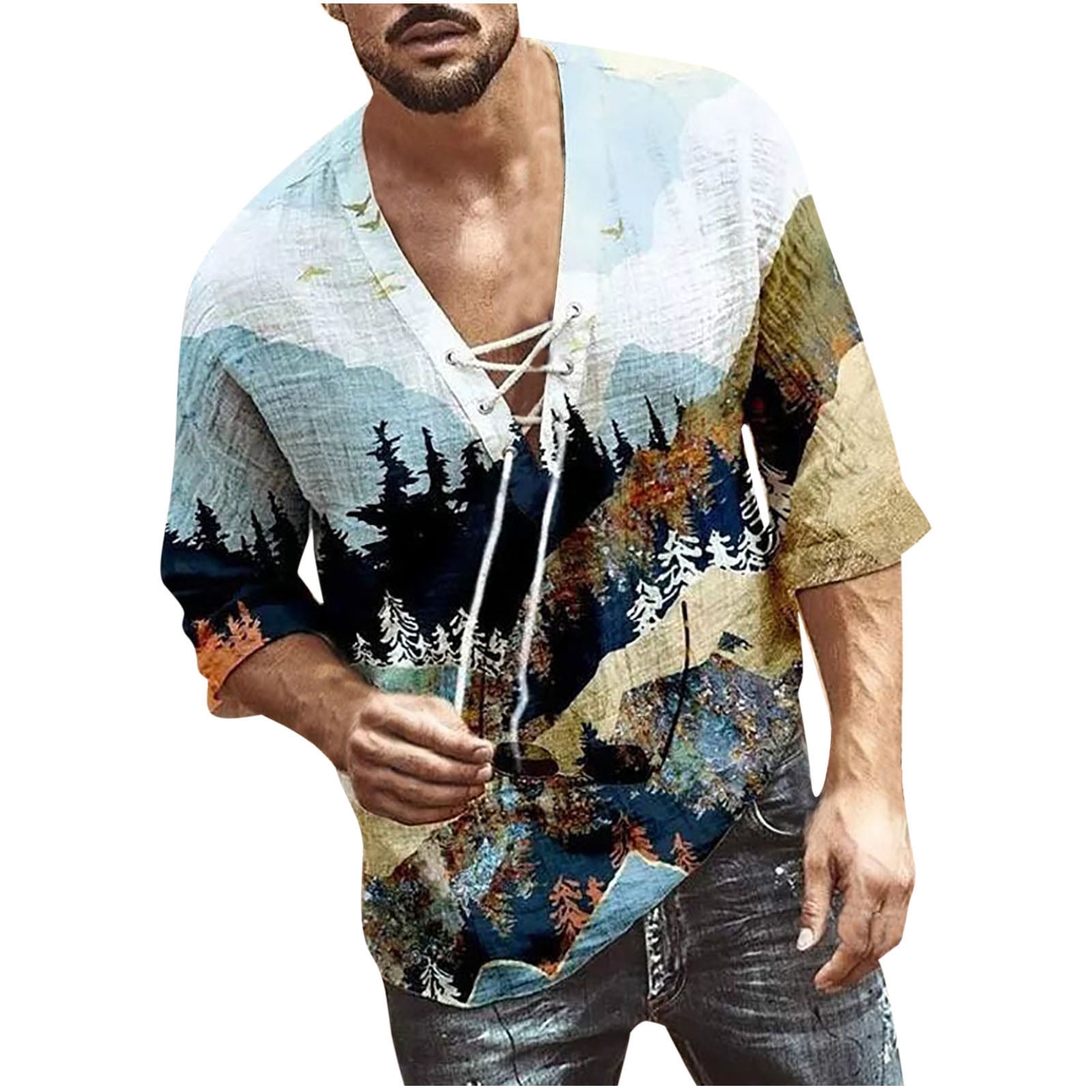 Retro Mountain Printed Men's T-shirt