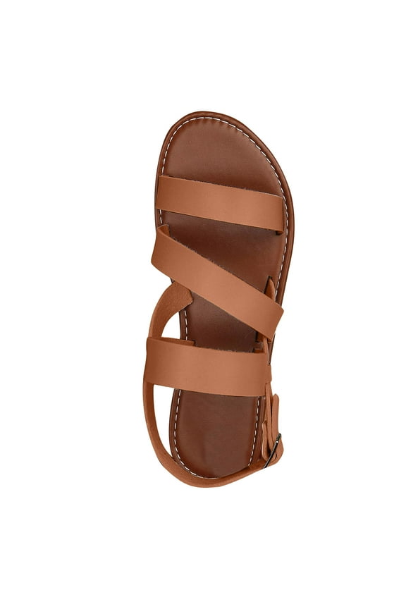 Summer Men's Sandals Genuine Leather Handmade Shoes Beach Sandals Roman Breathable Male Sandals Retro Style Cross-Tied Open Toe Sandals Brown 37