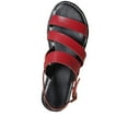 thumbnail image 1 of KIJBLAE Summer Men's Sandals Genuine Leather Handmade Shoes Beach Sandals Roman Breathable Male Sandals Retro Style Cross-Tied Open Toe Sandals Red 41, 1 of 6