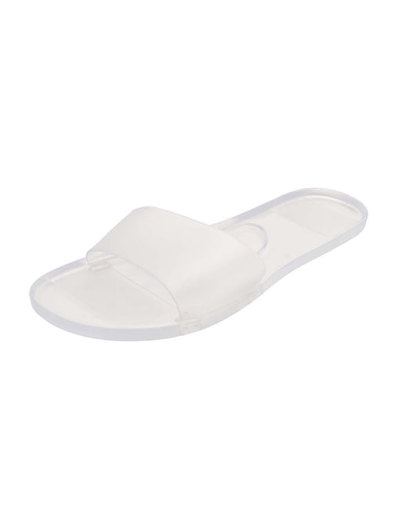 Women Jelly Sandals Summer Clear Non-Slip Beach Shoes Candy Color Slides Slippers Female Jelly Shoes Open Toe Sandals Ladies Flat Sandals Clear 41