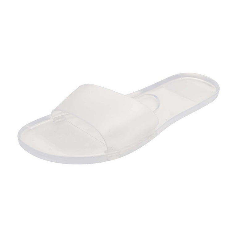 KIJBLAE Women Jelly Sandals Summer Clear Non Slip Beach Shoes Candy Color Slides Slippers Female Jelly Shoes Open Toe Sandals Ladies Flat Sandals