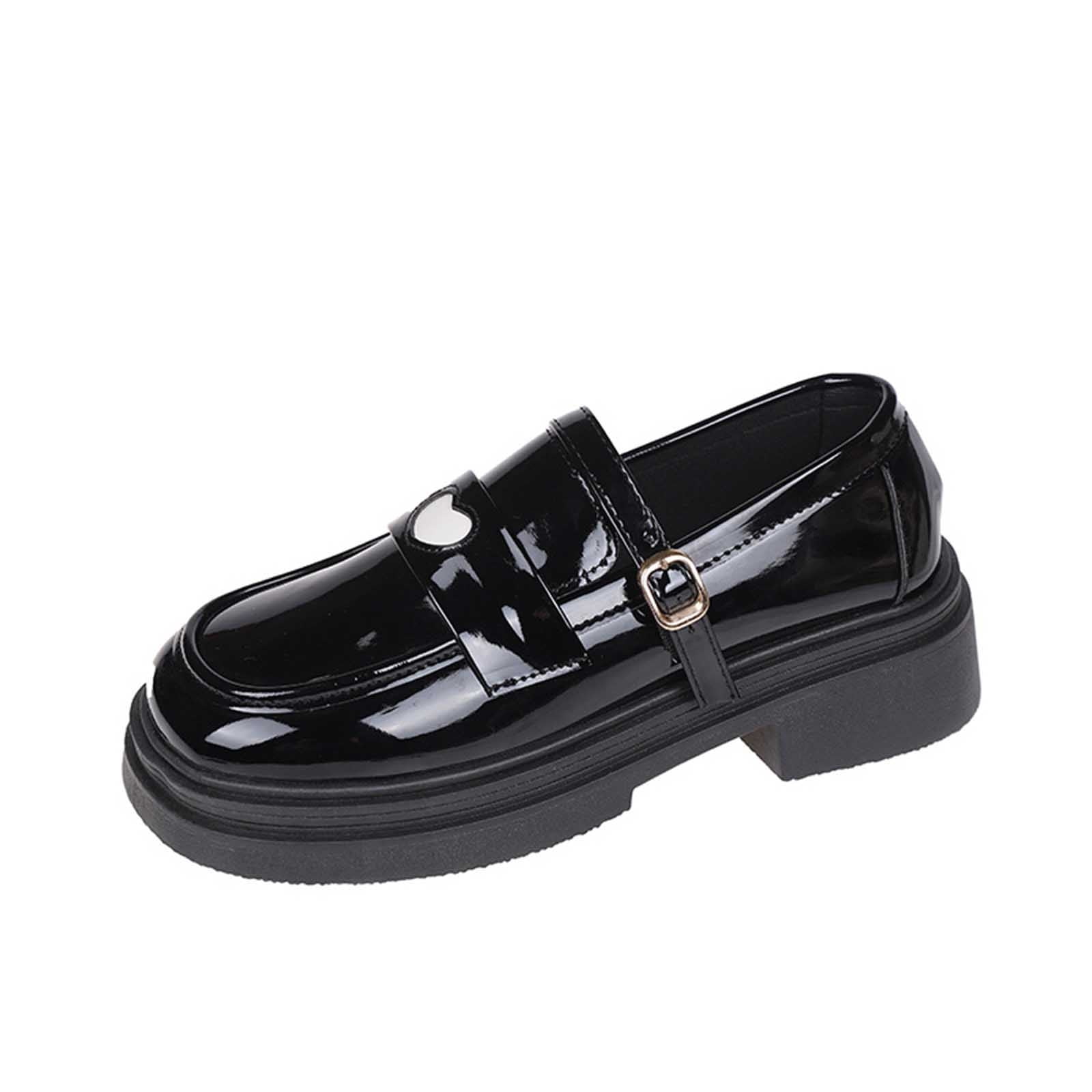 Roimaash Plateau Loafers Damen - Blockabsatz 6cm Mit Runder Zehe