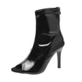 thumbnail image 1 of KIJBLAE Women Peep Toe Ankle Boots High Heels Stiletto Stretch Boots Ladies Party Club Shoes Black 42, 1 of 8