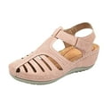 thumbnail image 1 of KIJBLAE Women Summer Sandals Hollow out Wedges Shoes Breathable Non-Slip Sandals Beach Shoes Plus Size 35-43 Pink 38, 1 of 4