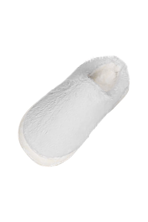 Women Thick Sole Fluffy Closed Toe Mule Slippers, Non Slip Warm Lined Indoor House Shoes, Soft Plush Trendy Daily Comfort Winter Bedroom Footwear White 36