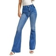 thumbnail image 1 of KIJBLAE Women's Bottoms Fashion Full Length Trousers Comfy Lounge Casual Pants Jeans Denim Pants For Girls Solid Color Dark Blue XL, 1 of 6