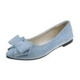thumbnail image 1 of KIJBLAE Women's Bow Flats Shoes Pointed Toe Slip-On Flats Ballerina Flats Office Party Wedding Shoes Flats Comfort Flats Loafers Light Blue 41, 1 of 3