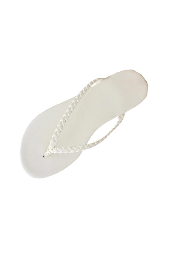Women's Classic Flip Flop Lazy Slide Sandals, Round Toe Lightweight Comfort Casual Summer Outdoor Daily Slippers White 37