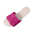 thumbnail image 1 of KIJBLAE Women's Color Block Flat Slide Sandals, Open Toe Non Slip Casual Slippers Summer Beach Vacation Outdoor Daily Wear Hot Pink 43, 1 of 9