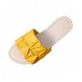 thumbnail image 1 of KIJBLAE Women's Color Block Flat Slide Sandals, Open Toe Non Slip Casual Slippers Summer Beach Vacation Outdoor Daily Wear Yellow 39, 1 of 9