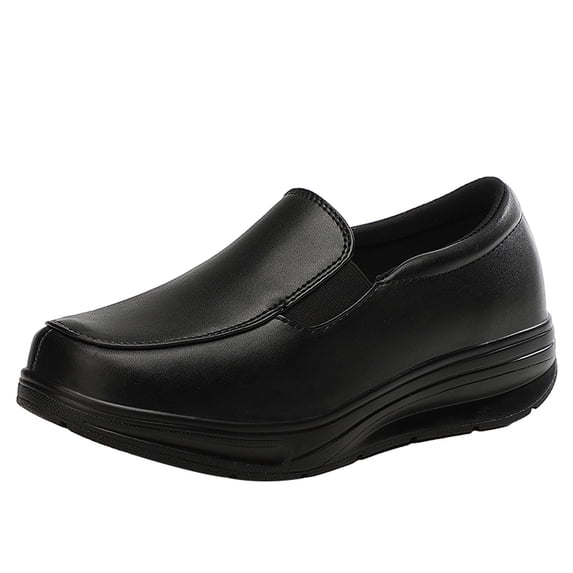 KIJBLAE Women's Comfort Slip-On Loafers Shoes Walking Sneakers Nurse Shoes Lightweight Breathability Slip-Resistant Work Shoes Black 37