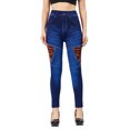 thumbnail image 1 of KIJBLAE Women's Fashion High Waist Skinny Leopard Patchwork Denim Pencil Pants Jeggings Stretch Leggings Jeans Blue Free Size, 1 of 7