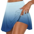 thumbnail image 1 of KIJBLAE Women's High Waist Ruffle Hem Skorts with Shorts Pockets Summer Running Sports Skorts Summer Pleated Tennis Skirts Gradient Athletic Skirts Blue XL, 1 of 5