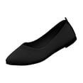 thumbnail image 1 of KIJBLAE Women's Knit Pointed Toe Retro Flats, Breathable Slip On Comfortable Casual Shoes for Spring Summer Black 36, 1 of 6