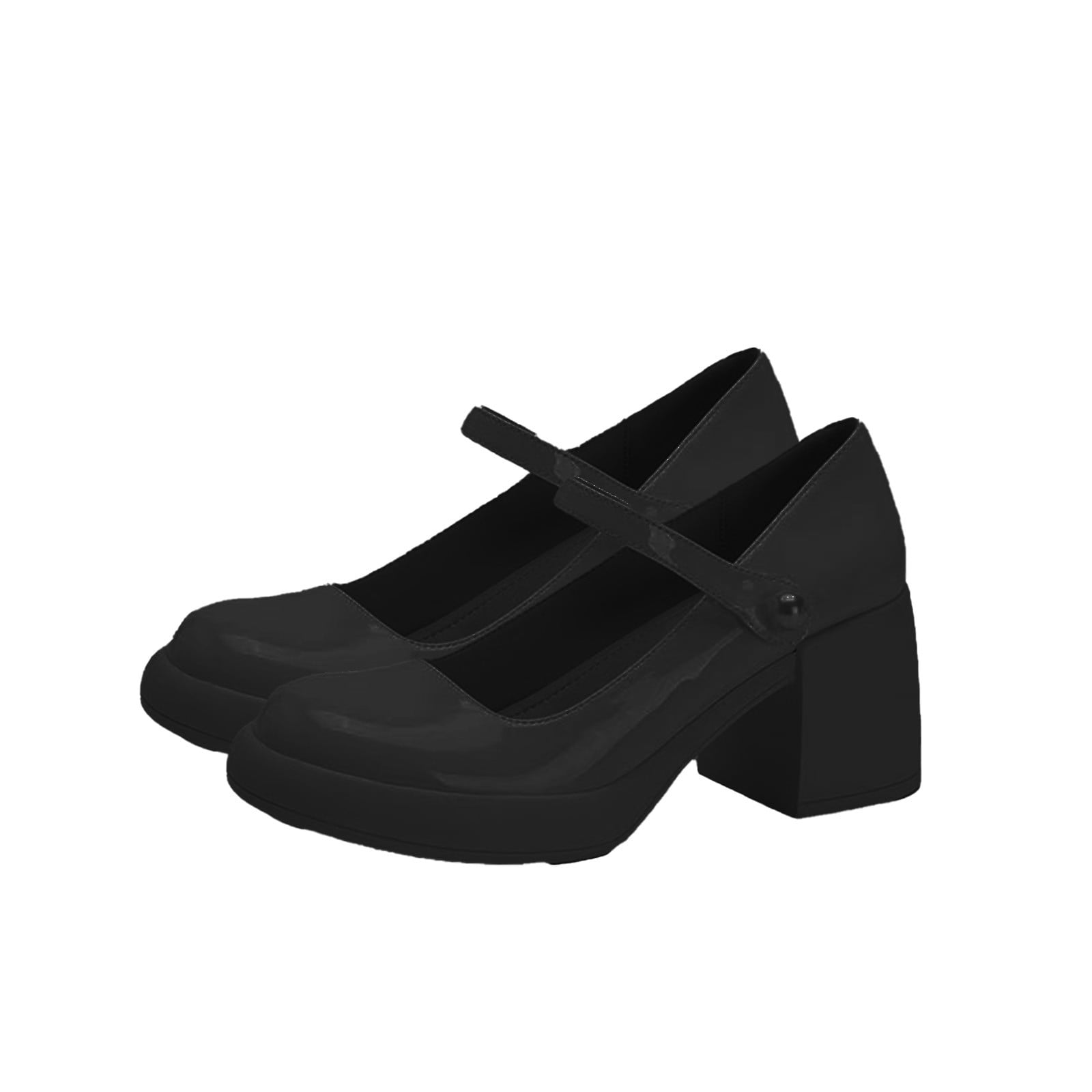 KIJBLAE Women's Mary Jane Platform Chunky Heel Shoes Patent KIJBLAE Women's Mary Jane Platform Chunky Heel Shoes Patent