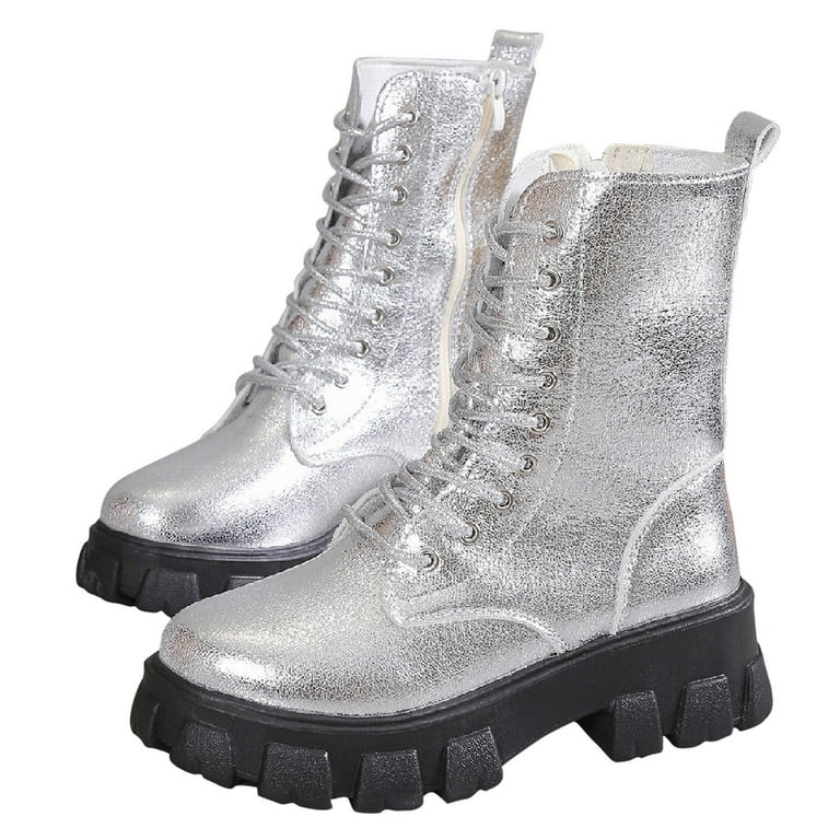 KIJBLAE Women's Platform Boots Lace Up Ankle Boots Chunky KIJBLAE Women's Platform Boots Lace Up Ankle Boots Chunky