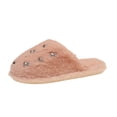 thumbnail image 1 of KIJBLAE Women's Rhinestone Heart Closed Toe Slippers, Warm Soft Sole Non-Slip Plush Indoor Slippers, Stylish Winter Footwear for Daily Home Comfort and Relaxation Pink 38, 1 of 9