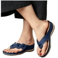 thumbnail image 1 of KIJBLAE Women's Slippers Stretch Orthotic Slide Sandals Sandals Woven Beach Wedge Slippers Shoes Navy 37 Lady Slippers Price, 1 of 4