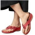thumbnail image 1 of KIJBLAE Women's Slippers Stretch Orthotic Slide Sandals Sandals Woven Beach Wedge Slippers Shoes Red 35 Lady Slippers Price, 1 of 4
