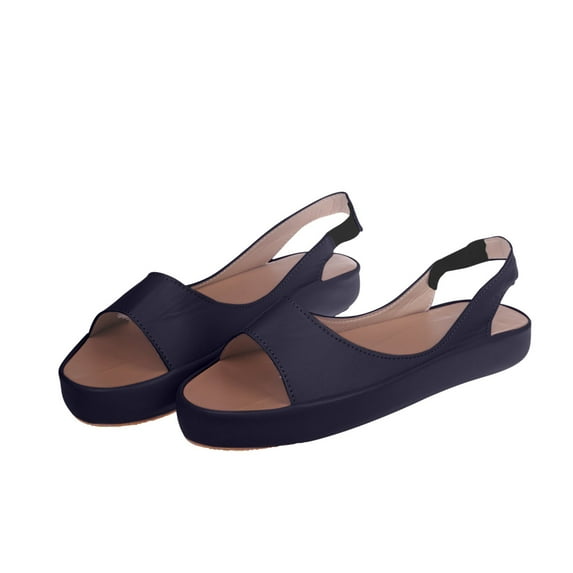 KIJBLAE Women's Slippers Summer Ladies Sandals Casual Footwear Solid Color Casual Fish Mouth Thick Bottomed Sandals Blue 42 Lady Slippers Price